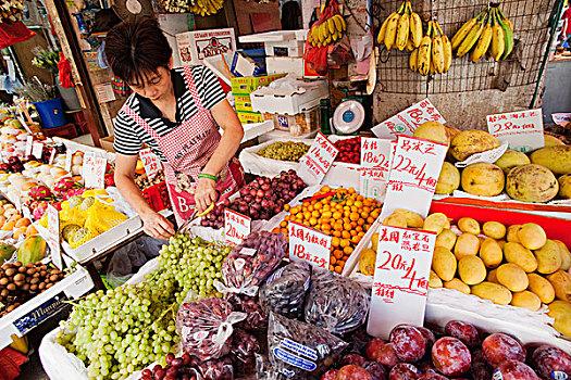 中国,香港,水果店,展示红提红提孟加拉,水果,销售,店,品种,达卡中国