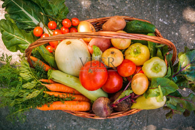 篮子,清新,蔬菜,农产品市场,黄色灯笼椒